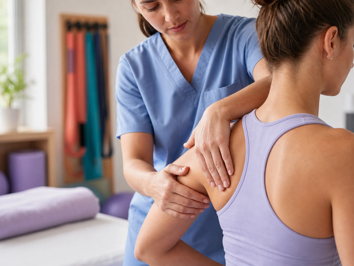 Terapia manual de hombro en consultorio de fisioterapia